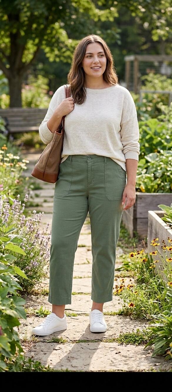 32 Degrees Cool Women Green Stretch Twill Ankle Utility Pants Hiking Sz XXL NWT